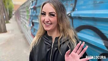 Beautiful teen with blue eyes caught in amateur scene