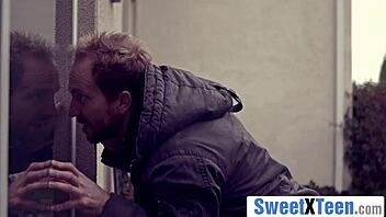 cute petite teen dominated by big dick stalker.