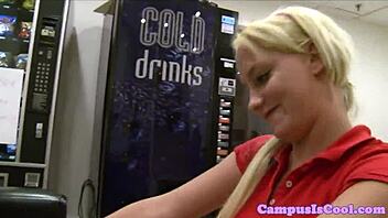 that slut got a mouthful of cum in the dorm.