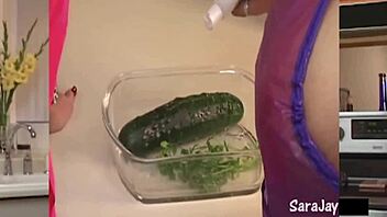 Blonde Babe Sara's Lesbian Kitchen Sex