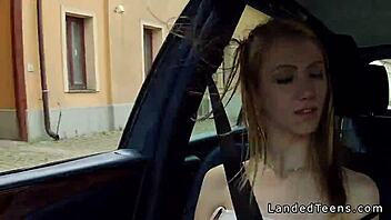 yo, wanna see this stranded teen 18+ get banged on a car hood outside?