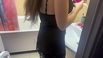 Caught spying on stepsister's big tits in bathroom