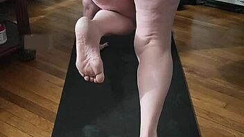 Watch This Hot Milf's Intense Naked Yoga Session For Jerking Off