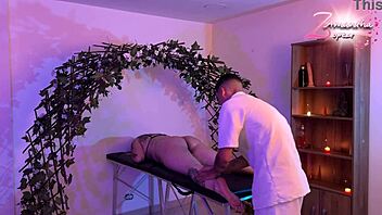 horny masseuse leaves me stroking before he returns, craving more touch