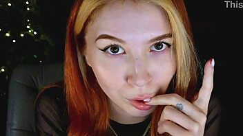 Watch how I suck my thumb and caress my beautiful body
