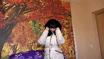 A hot MILF in a winter coat, adventurous and daring