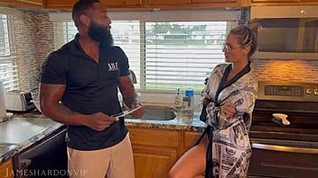 Stepmom Lures Plumber into Wild Doggystyle and Spit Play