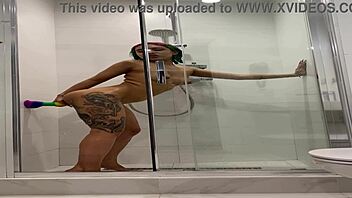 Why is naked Roxy masturbating in the shower?