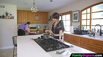 Old man bangs daring step daughter and wife