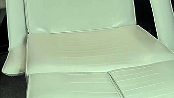 Hard fucking and masturbating on massage chair with butt plug