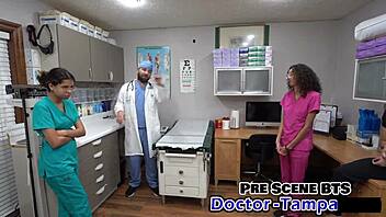dr tampa watches nurses aria nicole and channy crossfire compete in hospital pov.