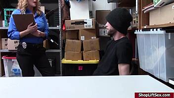 Why did the shoplifter guy bang that blonde's pussy? Watch the pov blowjob and doggystyle