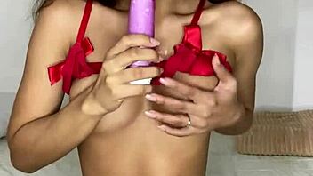 Petite Girl Big Ass Sucks Dildo Hot Excited Cums