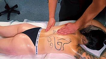Massage turns to fucking for tattoo girl?