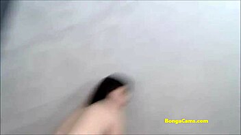 Brunette jumping on big dick and getting cum on her mouth