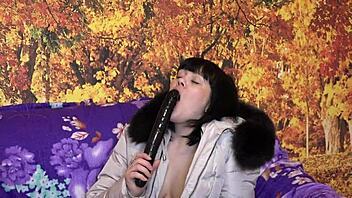 A hot MILF in a winter coat, adventurous and daring