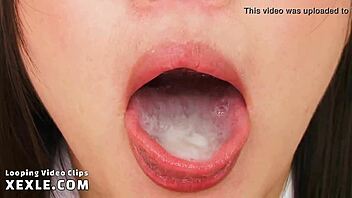 Show my cum in your mouth - looping video clip, but I messed up the bukkake angle or something.