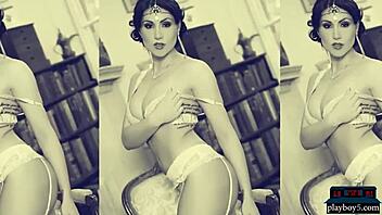 Is This Busty Brunette MILF Teasing You With Her Striptease And Ripped Clothes?