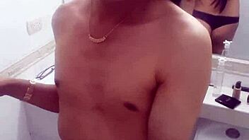 sexy and beautiful trans woman in casual crossdressing attire