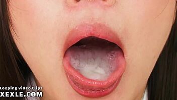 Show my cum in your mouth - looping video clip, but I messed up the bukkake angle or something.