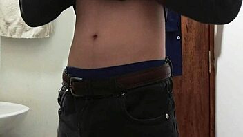 Feeling Sexy Stripping for Monster Cock Cumshot