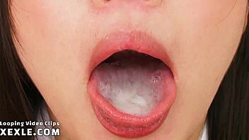 Show my cum in your mouth - looping video clip, but I messed up the bukkake angle or something.