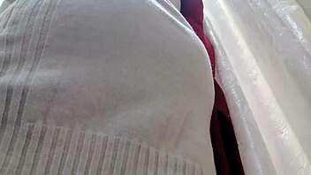 Your Italian stepmother shows her ass and hairy pussy in the dressing room