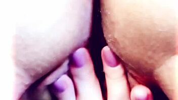 maturemons polishing my pussy lips close up