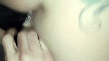 Young Wife Sucks Driver's Cock in Car for Milk on Tits