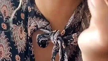 Latina rides black and white cocks