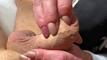 girl next door teases with foreskin play and handjob