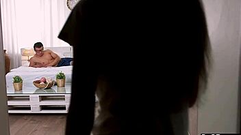 Dagfs eats and fucks her hairless pussy for breakfast, then creampie.