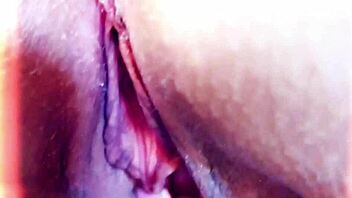 maturemons polishing my pussy lips close up