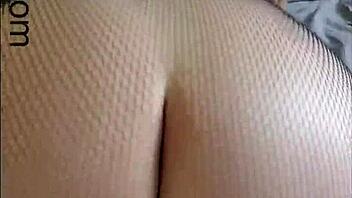 Horny fat ass teacher in fishnet wet pussy action