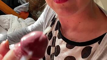 girl next door teases with foreskin play and handjob