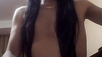 sexy and beautiful trans woman in casual crossdressing attire