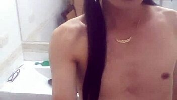 sexy and beautiful trans woman in casual crossdressing attire