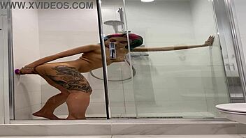 Why is naked Roxy masturbating in the shower?