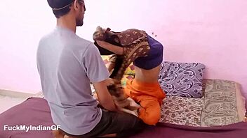 Wow, check this Indian sexy skinny girlfriend seduced by her boyfriend after college for hot action!