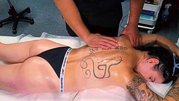 Massage turns to fucking for tattoo girl?