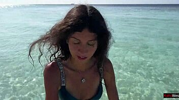 Pissed on Skinny Babe at Public Beach in Shock