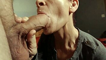 Just face fucking an old whore with cumshots