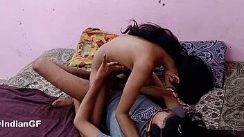 Wow, check this Indian sexy skinny girlfriend seduced by her boyfriend after college for hot action!