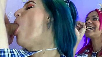 Wow, these latinas are so ruthless with those big cocks down their throats, making you drool!