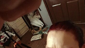 Just face fucking an old whore with cumshots