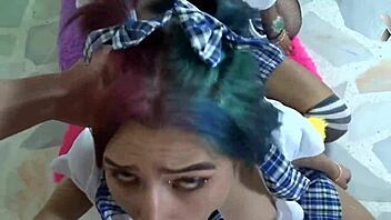 Wow, these latinas are so ruthless with those big cocks down their throats, making you drool!