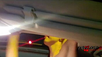 Moto boy chases woman flashing tits on car sunroof