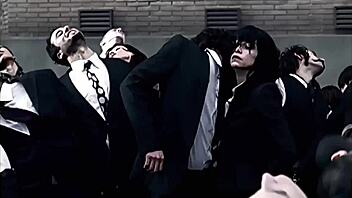 paralyzer track plays while ladyboy fingers herself solo.