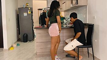 latina natural has outdoor sex with bbc in red sheer lingerie