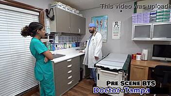 dr tampa watches nurses aria nicole and channy crossfire compete in hospital pov.